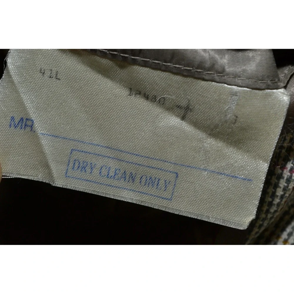 VTG Polo Ralph Lauren Blazer Mens 41L Gray Windowpane Check Made USA Sport‎ Coat